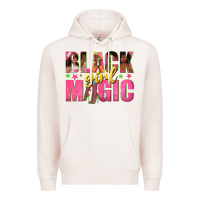 Pale Pink black girl magic with afro black women Premium Hoodie - texasbilliewilder