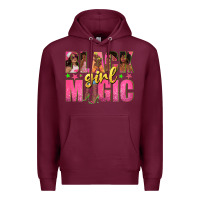Burgundy black girl magic with afro black women Premium Hoodie - texasbilliewilder