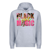 Heather Grey black girl magic with afro black women Premium Hoodie - texasbilliewilder