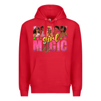 Red black girl magic with afro black women Premium Hoodie - texasbilliewilder