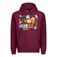 Burgundy school nurse Premium Hoodie - AdoDesignShop