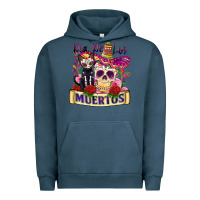Pigment Midnight Navy dia de los muertos Urban Hoodie - Zillion Design Studio