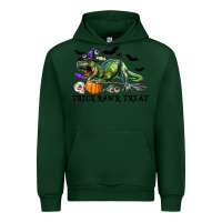 Forest Green T-Rex Trick Rawr Treat Urban Hoodie - RanaPortraitStore