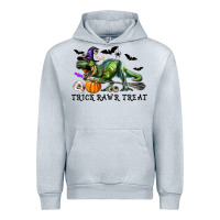 Heather Grey T-Rex Trick Rawr Treat Urban Hoodie - RanaPortraitStore