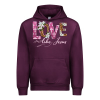 Mauve Wine love like jesus Urban Hoodie - texasbilliewilder