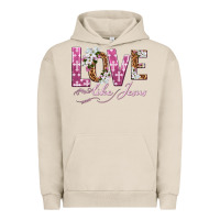 Pigment French Oak love like jesus Urban Hoodie - texasbilliewilder