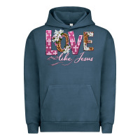 Pigment Midnight Navy love like jesus Urban Hoodie - texasbilliewilder