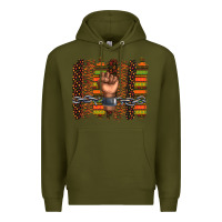Army Green black history brushstroke Premium Hoodie - texasbilliewilder