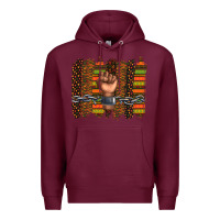 Burgundy black history brushstroke Premium Hoodie - texasbilliewilder