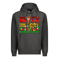 Charcoal Heather black history is world history Premium Hoodie - texasbilliewilder
