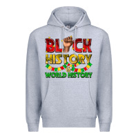 Heather Grey black history is world history Premium Hoodie - texasbilliewilder
