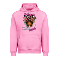Fuchsia Pink minding my own small business afro messy bun Urban Hoodie - texasbilliewilder