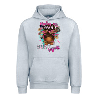 Heather Grey minding my own small business afro messy bun Urban Hoodie - texasbilliewilder