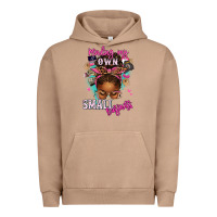 Pigment Burro minding my own small business afro messy bun Urban Hoodie - texasbilliewilder
