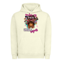 Pigment Pistachio minding my own small business afro messy bun Urban Hoodie - texasbilliewilder