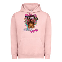Pigment Salmon minding my own small business afro messy bun Urban Hoodie - texasbilliewilder