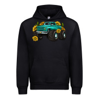 Black monster truck with sunflower western Urban Hoodie - texasbilliewilder
