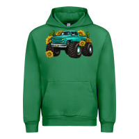Emerald monster truck with sunflower western Urban Hoodie - texasbilliewilder