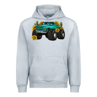 Heather Grey monster truck with sunflower western Urban Hoodie - texasbilliewilder