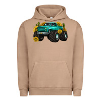 Pigment Burro monster truck with sunflower western Urban Hoodie - texasbilliewilder