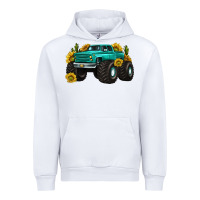 White monster truck with sunflower western Urban Hoodie - texasbilliewilder
