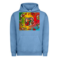 Pigment Pebble Blue mexico hearts Urban Hoodie - Zillion Design Studio