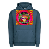 Pigment Midnight Navy mexican skull Urban Hoodie - Zillion Design Studio