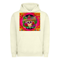 Pigment Pistachio mexican skull Urban Hoodie - Zillion Design Studio