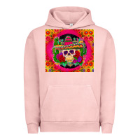 Pigment Salmon mexican skull Urban Hoodie - Zillion Design Studio