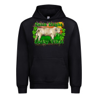Black Thick Thighs Lucky Vibes Charolais Bull Urban Hoodie - RanaPortraitStore