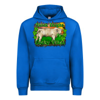 Cobalt Thick Thighs Lucky Vibes Charolais Bull Urban Hoodie - RanaPortraitStore