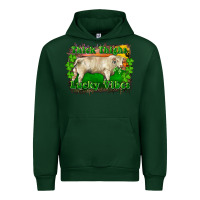 Forest Green Thick Thighs Lucky Vibes Charolais Bull Urban Hoodie - RanaPortraitStore
