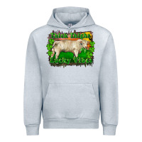 Heather Grey Thick Thighs Lucky Vibes Charolais Bull Urban Hoodie - RanaPortraitStore