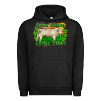 Pigment Black Thick Thighs Lucky Vibes Charolais Bull Urban Hoodie - RanaPortraitStore