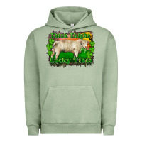 Pigment Oil Green Thick Thighs Lucky Vibes Charolais Bull Urban Hoodie - RanaPortraitStore