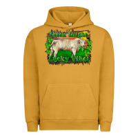 Pigment Peanut Butter Thick Thighs Lucky Vibes Charolais Bull Urban Hoodie - RanaPortraitStore