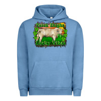 Pigment Pebble Blue Thick Thighs Lucky Vibes Charolais Bull Urban Hoodie - RanaPortraitStore