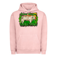 Pigment Salmon Thick Thighs Lucky Vibes Charolais Bull Urban Hoodie - RanaPortraitStore