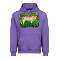 Tulip Thick Thighs Lucky Vibes Charolais Bull Urban Hoodie - RanaPortraitStore