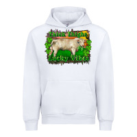 White Thick Thighs Lucky Vibes Charolais Bull Urban Hoodie - RanaPortraitStore