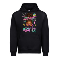 Black nail hustler afro messy bun Urban Hoodie - texasbilliewilder