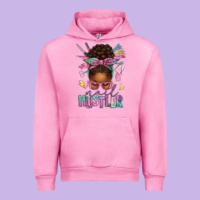 Urban Hoodie nail hustler afro messy bun