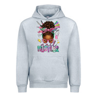 Heather Grey nail hustler afro messy bun Urban Hoodie - texasbilliewilder