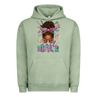 Pigment Oil Green nail hustler afro messy bun Urban Hoodie - texasbilliewilder