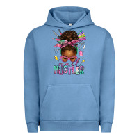 Pigment Pebble Blue nail hustler afro messy bun Urban Hoodie - texasbilliewilder