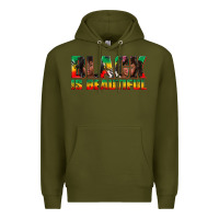 Army Green black is beautiful juneteenth Premium Hoodie - texasbilliewilder