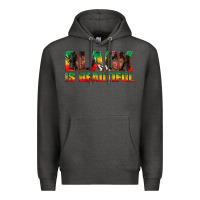 Charcoal Heather black is beautiful juneteenth Premium Hoodie - texasbilliewilder