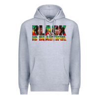 Heather Grey black is beautiful juneteenth Premium Hoodie - texasbilliewilder