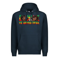 Navy black is beautiful juneteenth Premium Hoodie - texasbilliewilder