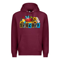 Burgundy teacher Premium Hoodie - Zillion Design Studio